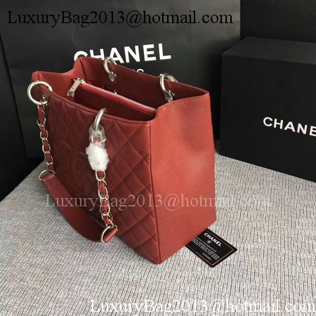 Chanel LE Boy Grand Shopping Tote Bag GST Wine Cannage Pattern A50995 Silver