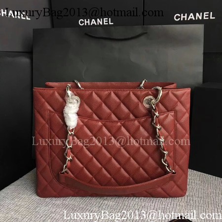 Chanel LE Boy Grand Shopping Tote Bag GST Wine Cannage Pattern A50995 Silver