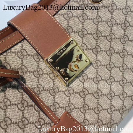 Gucci Padlock GG Supreme Canvas Shoulder Bag 479197 Apricot
