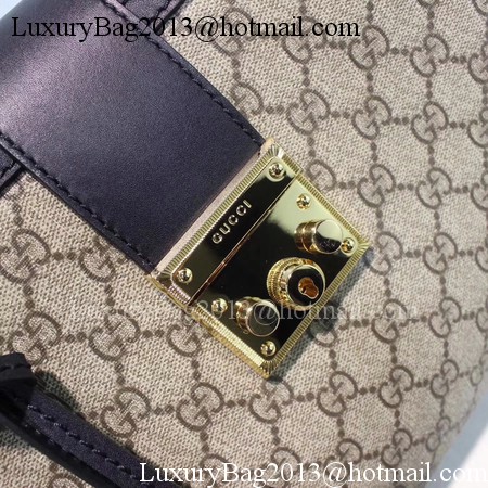 Gucci Padlock GG Supreme Canvas Shoulder Bag 479197 Black