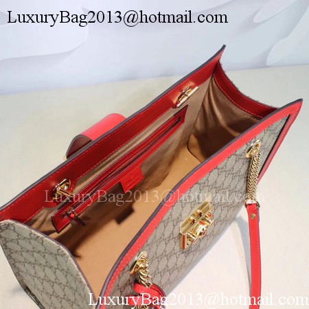 Gucci Padlock GG Supreme Canvas Shoulder Bag 479197 Red Gucci Padlock GG Supreme Canvas Shoulder Bag 479197 Red