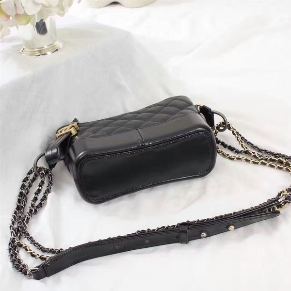 Chanel Gabrielle Calfskin Leather Shoulder Bag 8122A Black