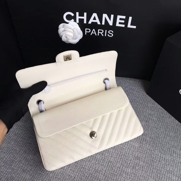 Chanel Flap Shoulder Bags White Original Calfskin Leather CF1112 White