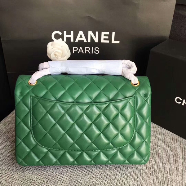 Chanel Flap Shoulder Bags Green Original Lambskin Leather CF1113 Glod Chanel Flap Shoulder Bags Green Original Lambskin Leather CF1113 Glod