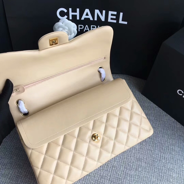 Chanel Flap Shoulder Bags Camel Original Lambskin Leather CF1113 Glod Chanel Flap Shoulder Bags Camel Original Lambskin Leather CF1113 Glod