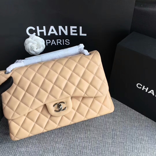 Chanel Flap Shoulder Bags Camel Original Lambskin Leather CF1113 Silver Chanel Flap Shoulder Bags Camel Original Lambskin Leather CF1113 Silver