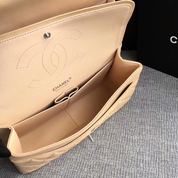 Chanel Flap Shoulder Bags Camel Original Lambskin Leather CF1113 Silver Chanel Flap Shoulder Bags Camel Original Lambskin Leather CF1113 Silver