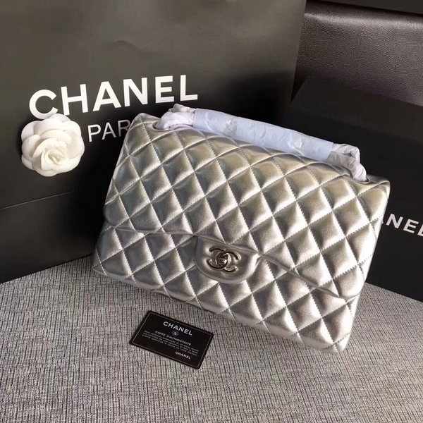 Chanel Flap Shoulder Bags Original Lambskin Leather CF1113 Silver