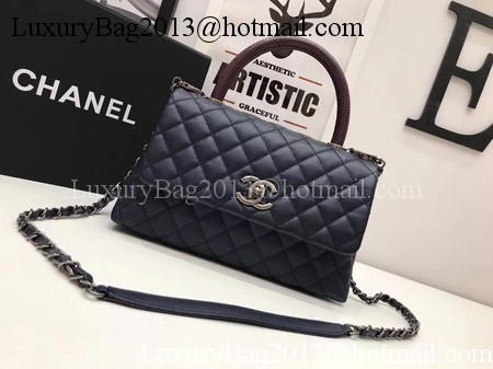 Chanel Classic Red Top Handle Bag Royal Original Leather A92991 Silver