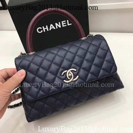 Chanel Classic Red Top Handle Bag Royal Original Leather A92991 Silver