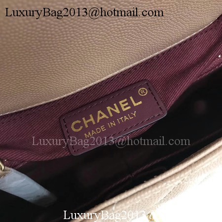 Chanel Classic Top Handle Bag Apricot Original Leather A92991 Gold