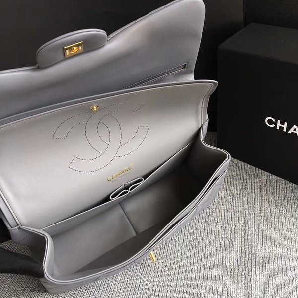 Chanel Flap Shoulder Bags Grey Original Lambskin Leather CF1113 Glod