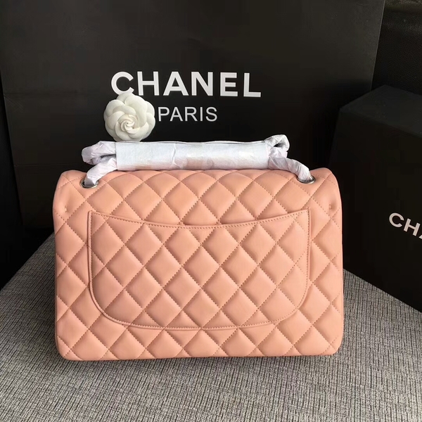 Chanel Flap Shoulder Bags Light Pink Original Lambskin Leather CF1113 Silver Chanel Flap Shoulder Bags Light Pink Original Lambskin Leather CF1113 Silver