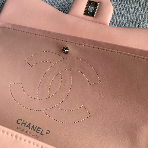 Chanel Flap Shoulder Bags Light Pink Original Lambskin Leather CF1113 Silver Chanel Flap Shoulder Bags Light Pink Original Lambskin Leather CF1113 Silver