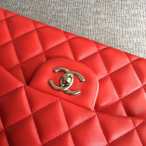 Chanel Flap Shoulder Bags Red Original Lambskin Leather CF1113 Silver Chanel Flap Shoulder Bags Red Original Lambskin Leather CF1113 Silver
