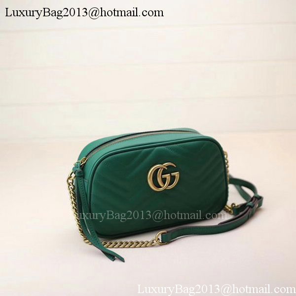Gucci GG Marmont Matelasse Shoulder Bag 447632 Green