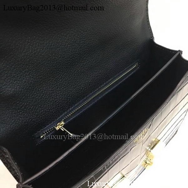 Hermes Constance Bag Croco Leather H9978C Black
