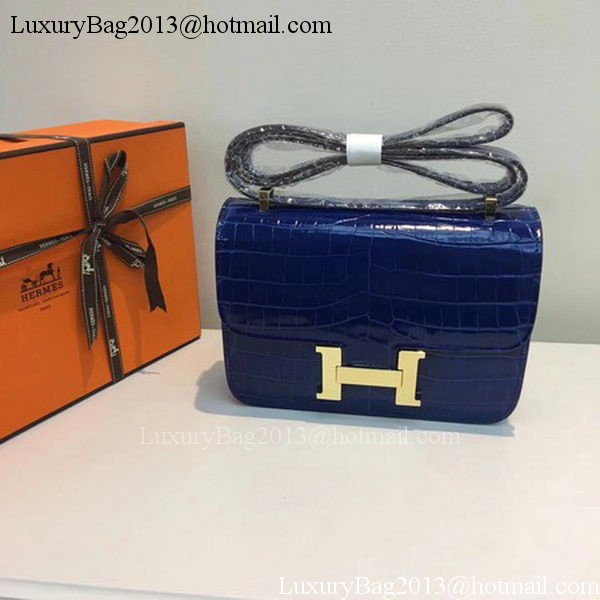 Hermes Constance Bag Croco Leather H9978C Blue