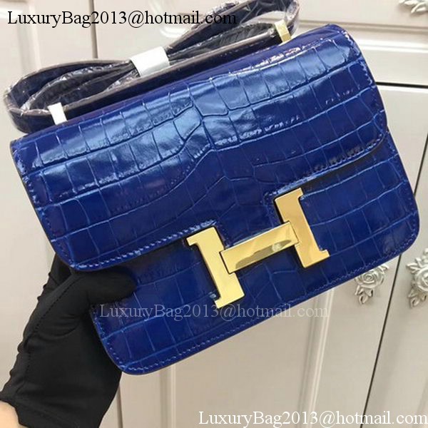 Hermes Constance Bag Croco Leather H9978C Blue