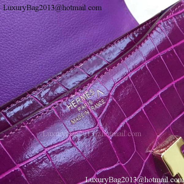 Hermes Constance Bag Croco Leather H9978C Purple