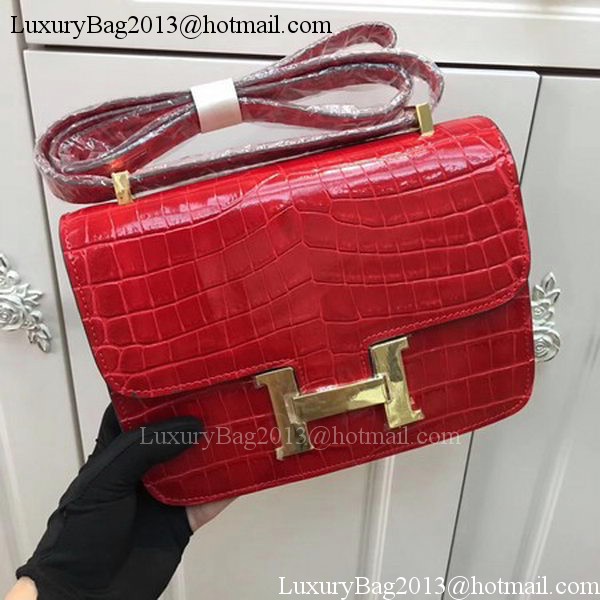 Hermes Constance Bag Croco Leather H9978C Red