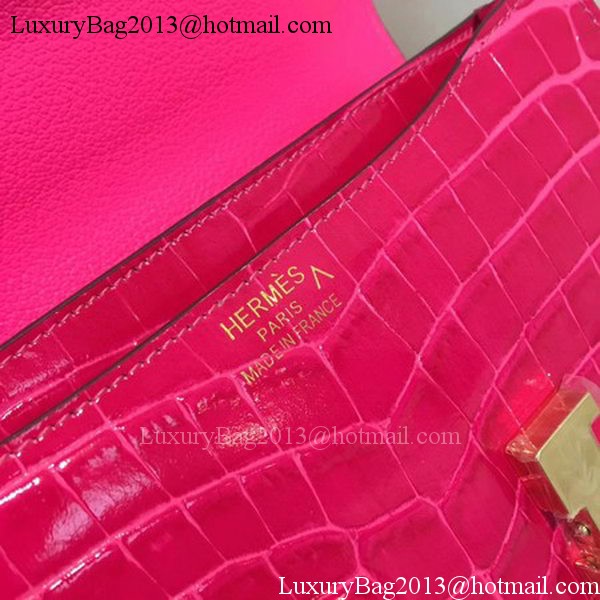 Hermes Constance Bag Croco Leather H9978C Rose