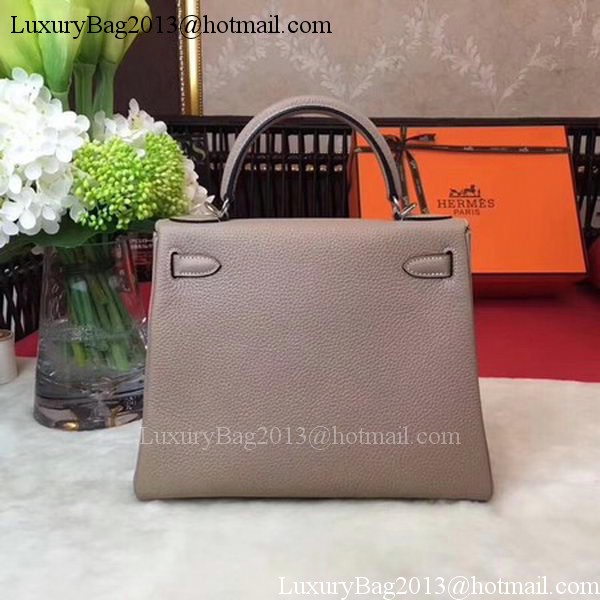 Hermes Kelly 32cm Shoulder Bag Grey TOGO Leather KY32 Silver