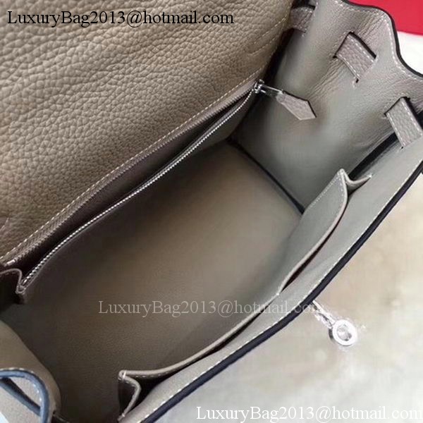 Hermes Kelly 32cm Shoulder Bag Grey TOGO Leather KY32 Silver
