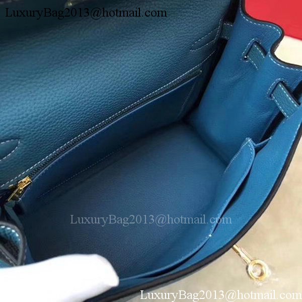 Hermes Kelly 32cm Shoulder Bag TOGO Leather KY32 Blue