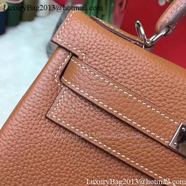 Hermes Kelly 32cm Shoulder Bag Wheat TOGO Leather KY32 Silver