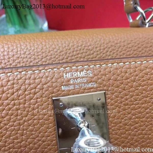 Hermes Kelly 32cm Shoulder Bag Wheat TOGO Leather KY32 Silver