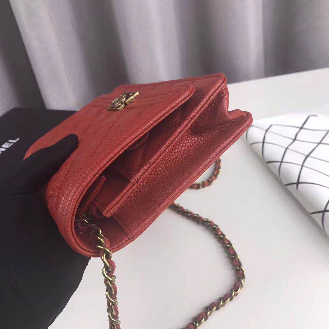 Boy Chanel Top Handle Flap Bag Original Sheepskin Leather CHA6039 Red