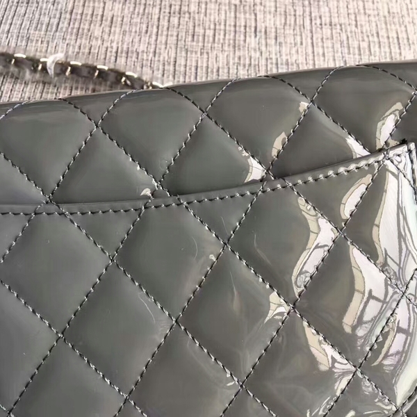 Chanel WOC Flap Bag Patent Leather A33814C Grey