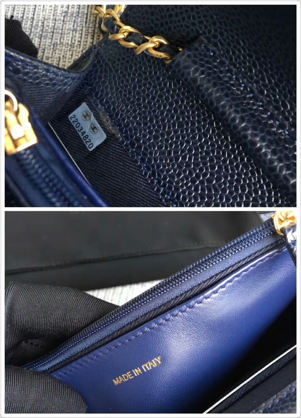 Boy Chanel WOC Flap Bag Original Calfskin Leather CHA6040 Blue