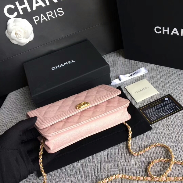 Boy Chanel WOC Flap Bag Original Calfskin Leather CHA6040 Pink