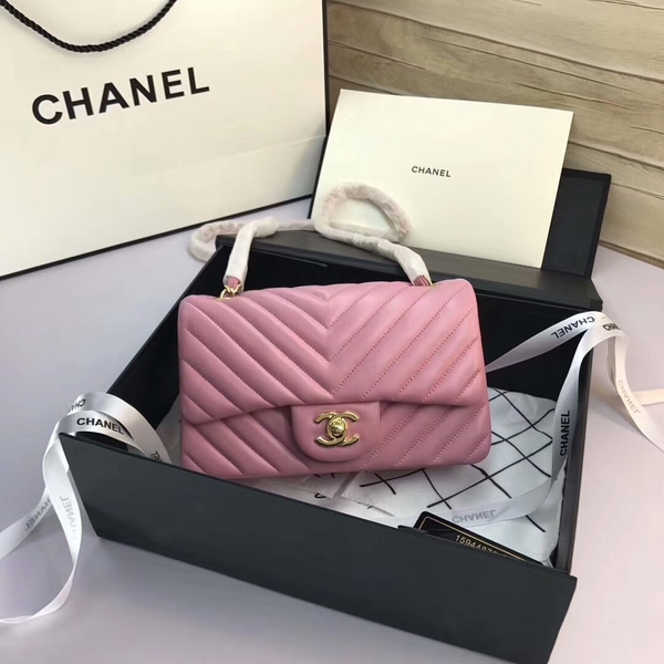 Chanel Classic Flap Bags Light Pink Original Sheepskin Leather 1116 Gold