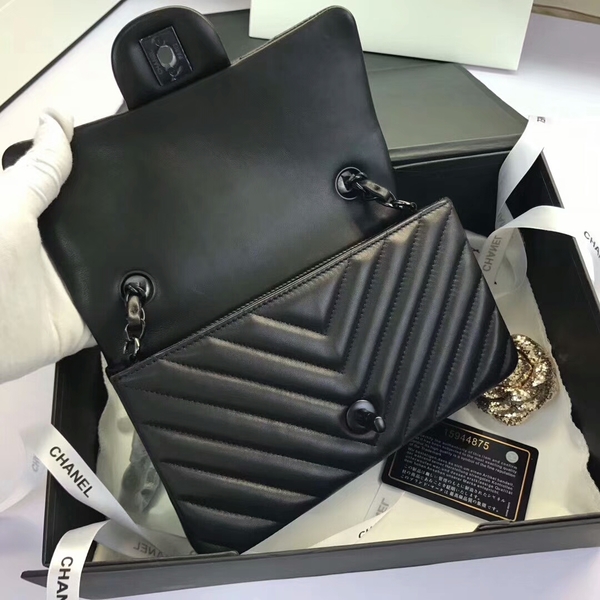 Chanel Classic Flap Bags Original Sheepskin Leather 1116 Black