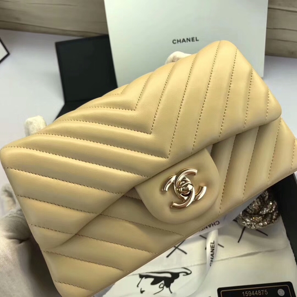 Chanel Classic Flap Bags Camel Original Sheepskin Leather 1116 Gold