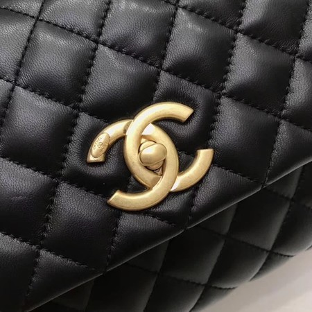 Chanel Classic Top Handle Bag Black Original Leather A92991 Gold