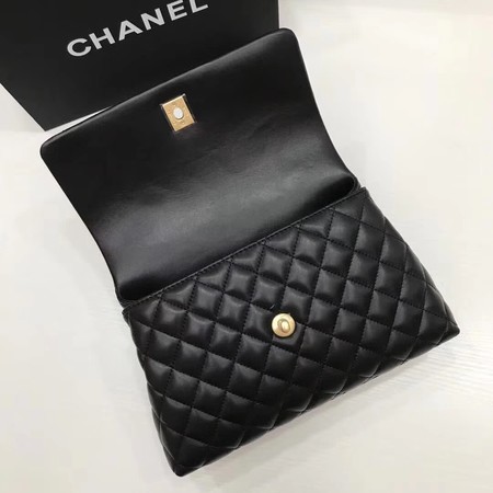 Chanel Classic Top Handle Bag Black Original Leather A92991 Gold