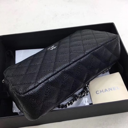 Chanel Shoulder Bag Black Cannage Pattern Leather CHA6845 Silver Chanel Shoulder Bag Black Cannage Pattern Leather CHA6845 Silver