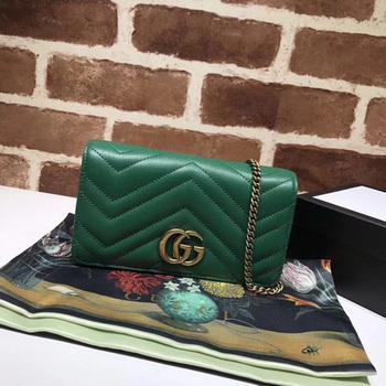 Gucci GG Marmont Matelasse mini Bag 448426 Green