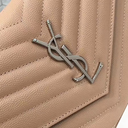 YSL WOC Classic Monogramme Flap Bag Cannage Pattern Y1003 Apricot
