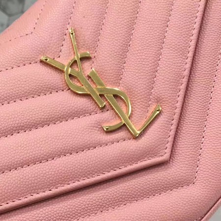 YSL WOC Classic Monogramme Flap Bag Cannage Pattern Y1003 Pink