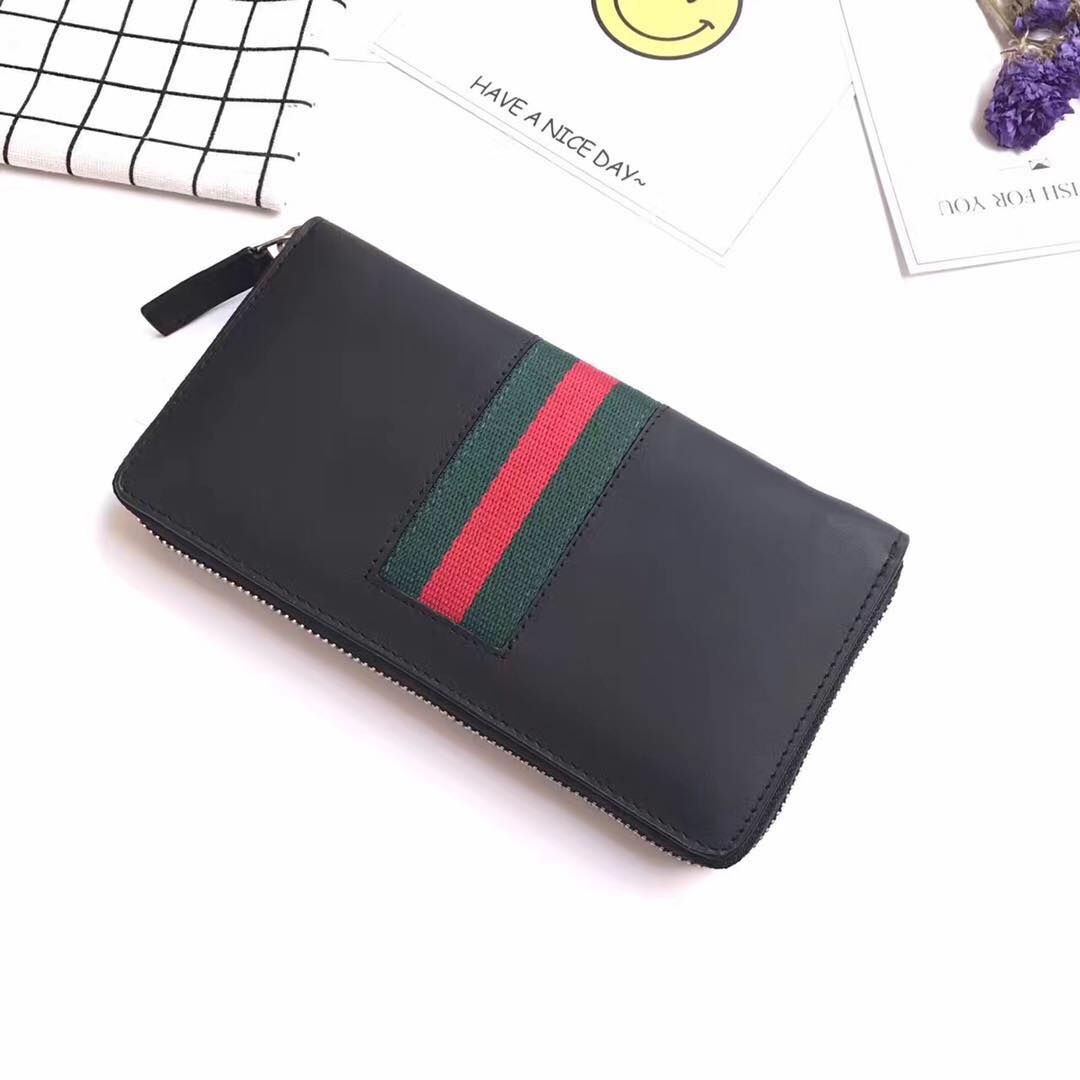 Gucci Calfskin Leather Wallet 476012 Black