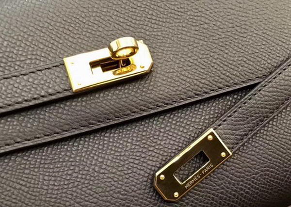 Hermes Kelly Epsom Leather Wallet H4086 Black