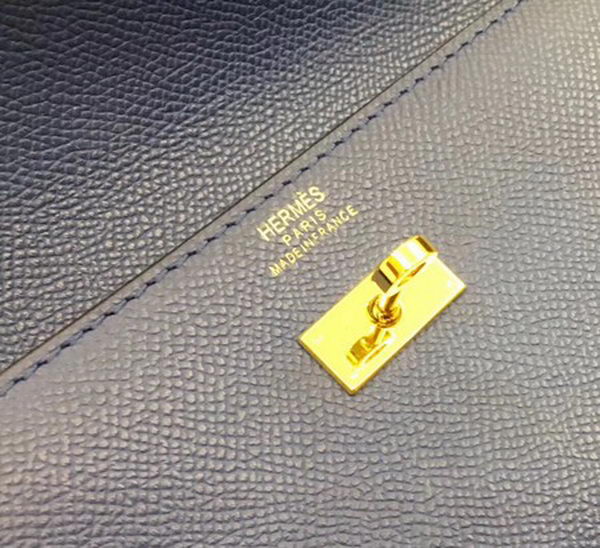Hermes Kelly Epsom Leather Wallet H4086 Blue