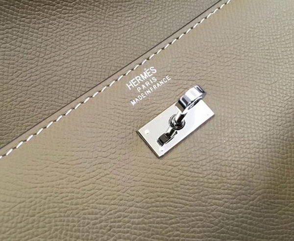 Hermes Kelly Epsom Leather Wallet H4086 Grey