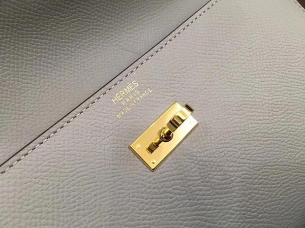Hermes Kelly Epsom Leather Wallet H4086 Light Grey