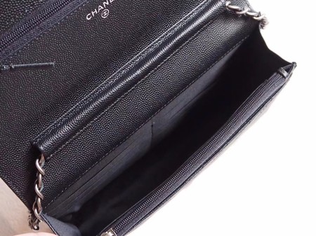 Chanel V mini Flap Bag Black Chevron Cannage Pattern A33814V Silver